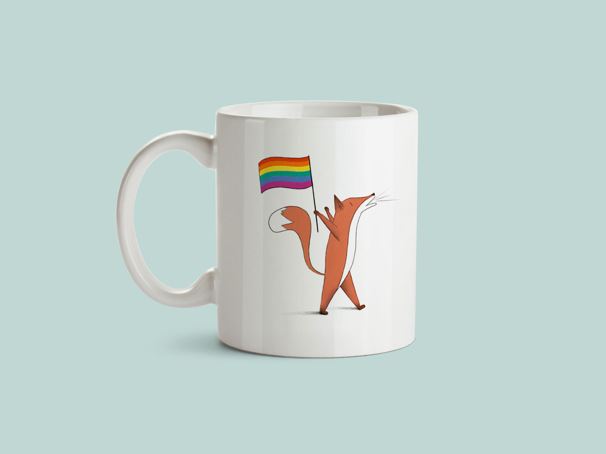 Fox Pride Mug – colorful & cute LGBT+ gift