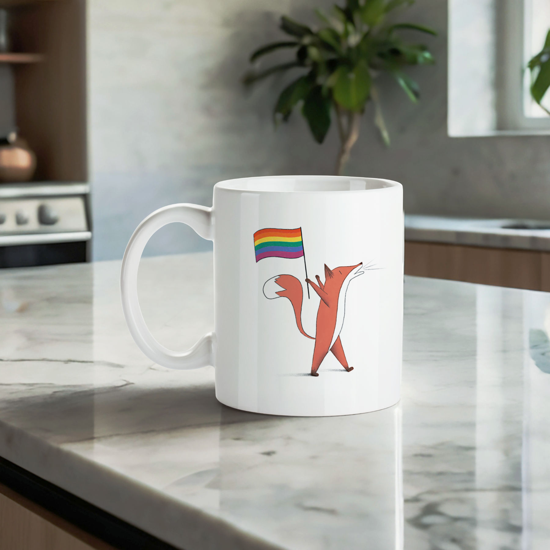 Fox Pride Mug – colorful & cute LGBT+ gift - Image 3