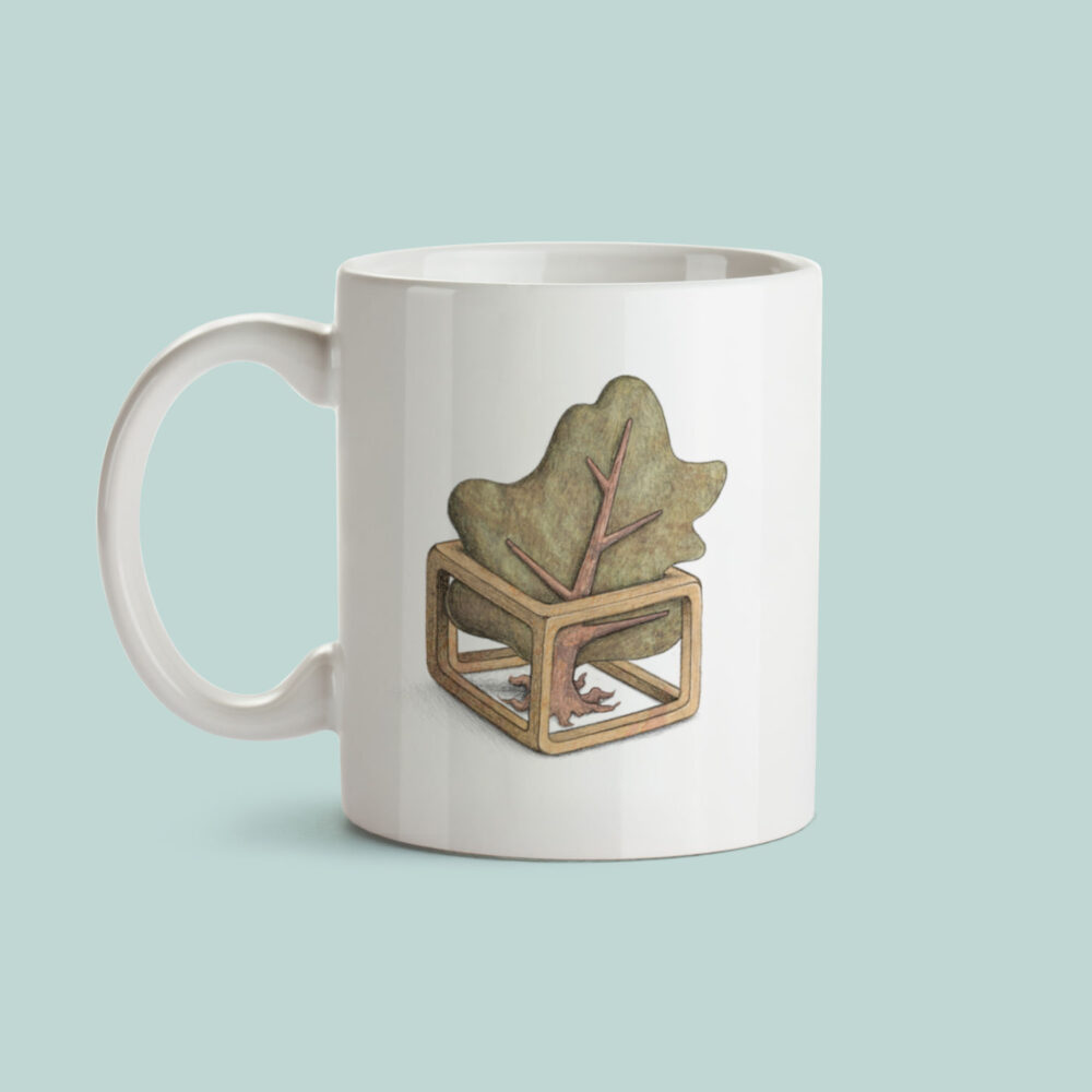 Rise & thrive tree mug – inspiring nature art