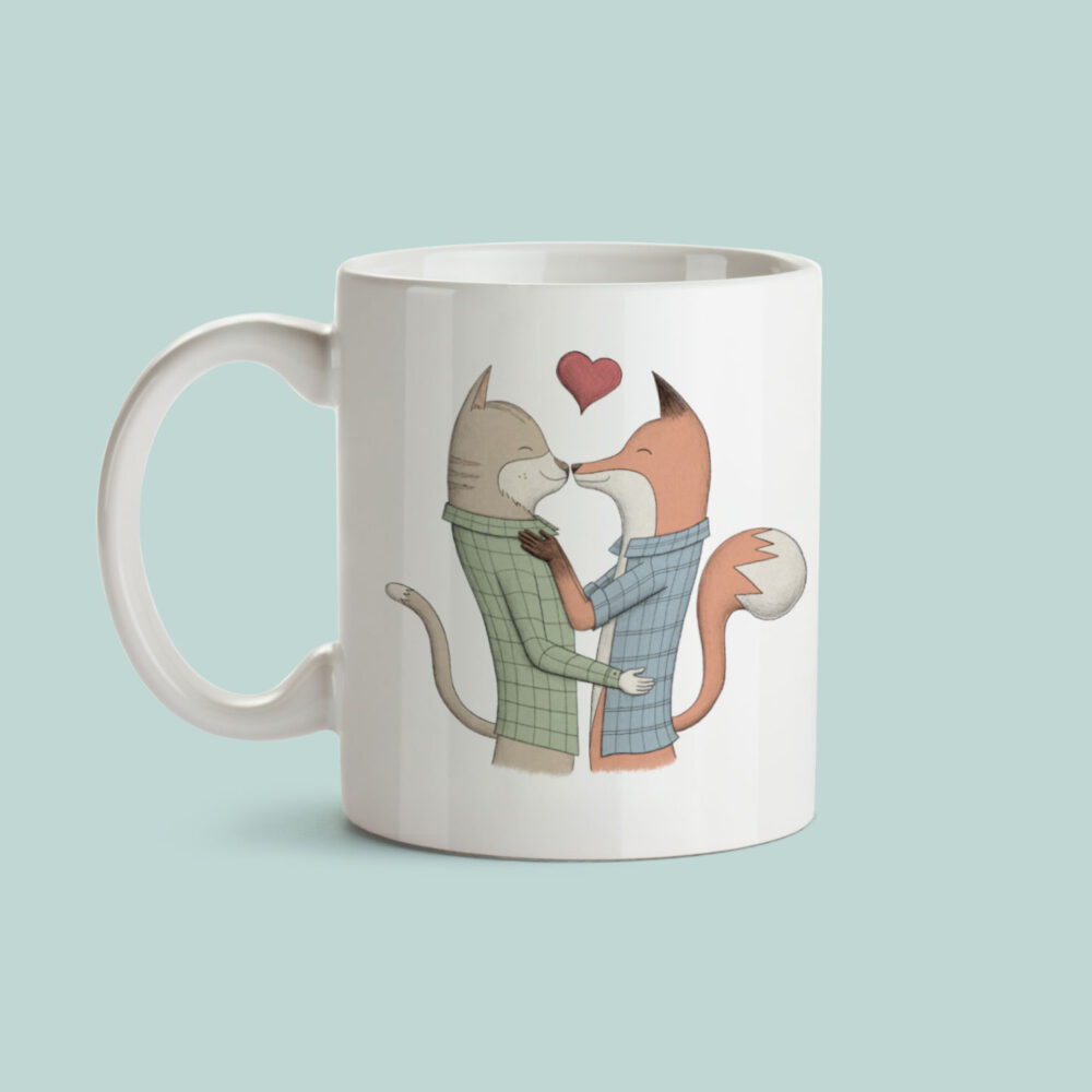 Cat & fox love mug - Valentine’s day LGBTQI+ pride